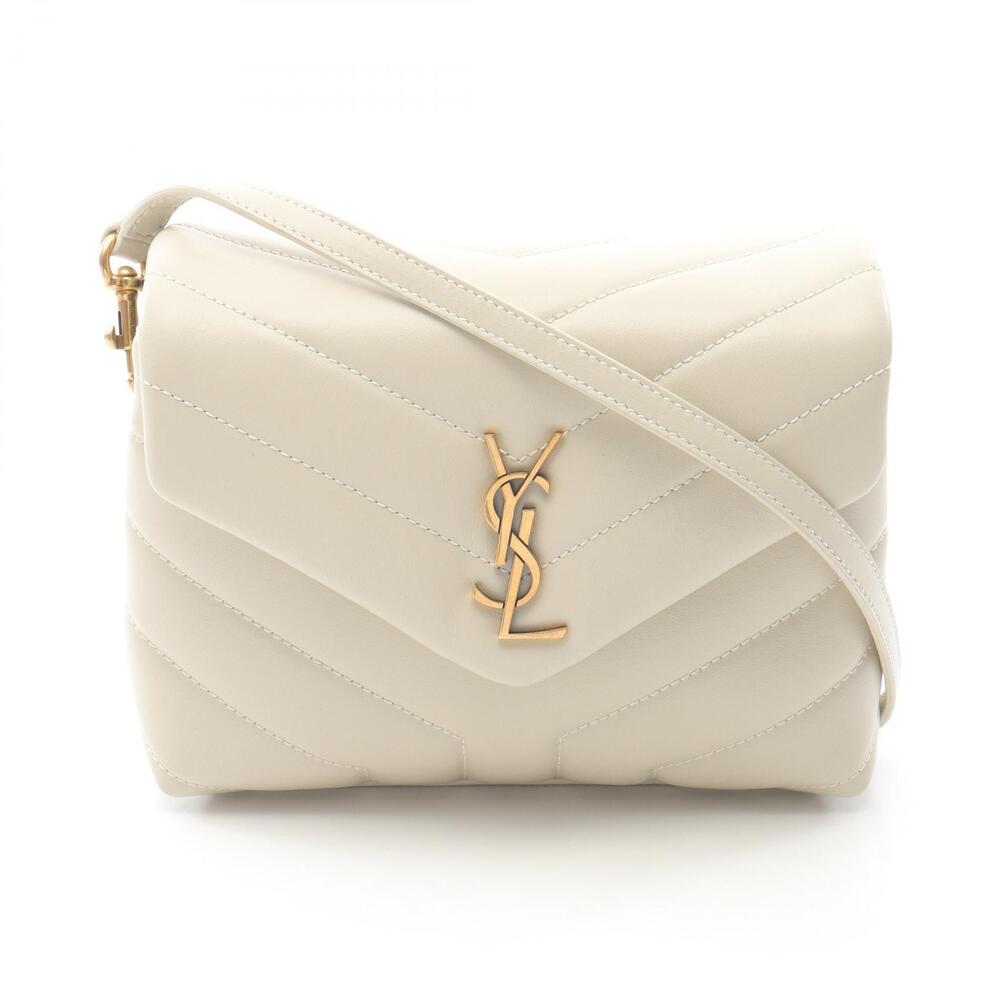 Saint Laurent Paris LOULOU TOY Shoulder Bag Leather Ivory White